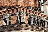 Chiang Mai - The Wat Chedi Luang. The massive chedi heavily damaged by an earthquake has been partially reconstructed apart from the spire since nobody can be sure what it looked like. 